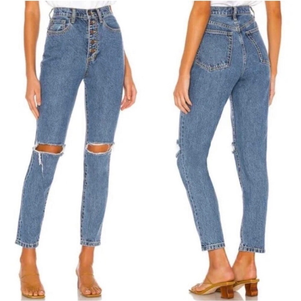 WeWoreWhat Danielle High-Rise Vintage Distressed Straight Jeans Size 29